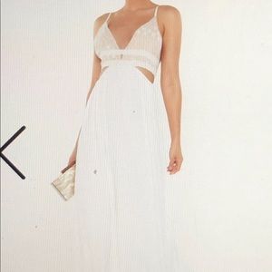 floor length white dress